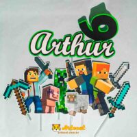 Arquivo Silhouette - Topper de Bolo Minecraft