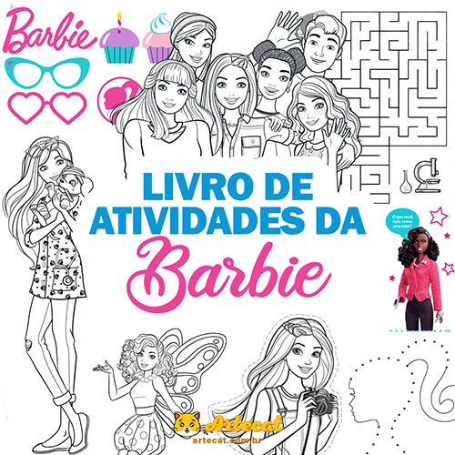 Desenhos da Barbie Para Colorir e Imprimir, Mensagens e Atividades